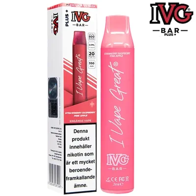 IVG BAR PLUS+ Strawberry Raspberry Pink Apple 20 mg
